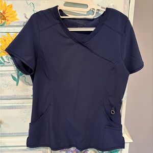 Cherokee Infinity Navy Blue V-Neck Women's Scrub Top